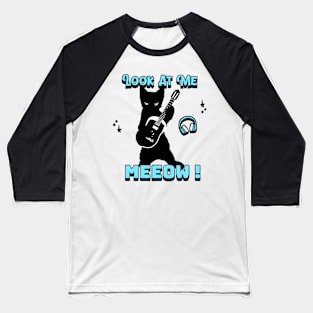 Guitar Cat Baseball T-Shirt